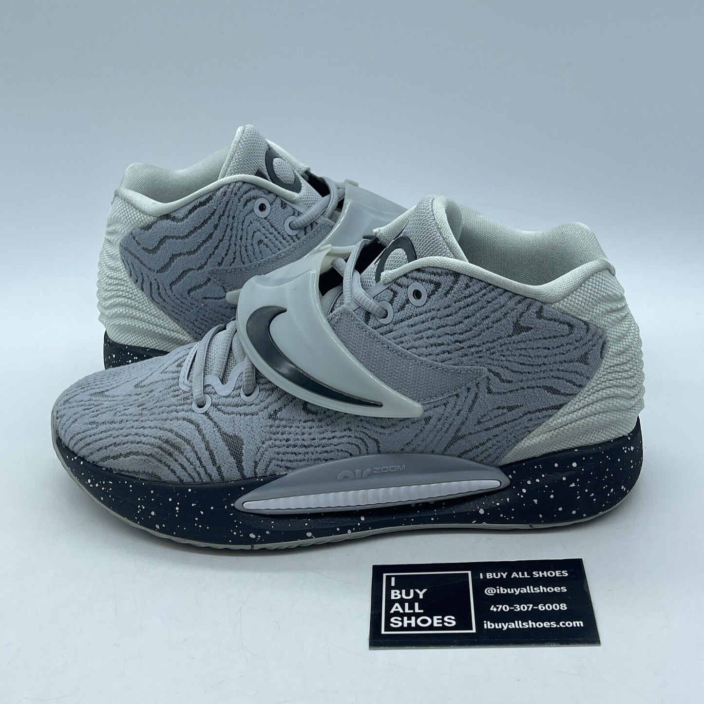 Size 8 - Nike KD 14 TB Wolf Grey Black White Suede (DA7850-002)