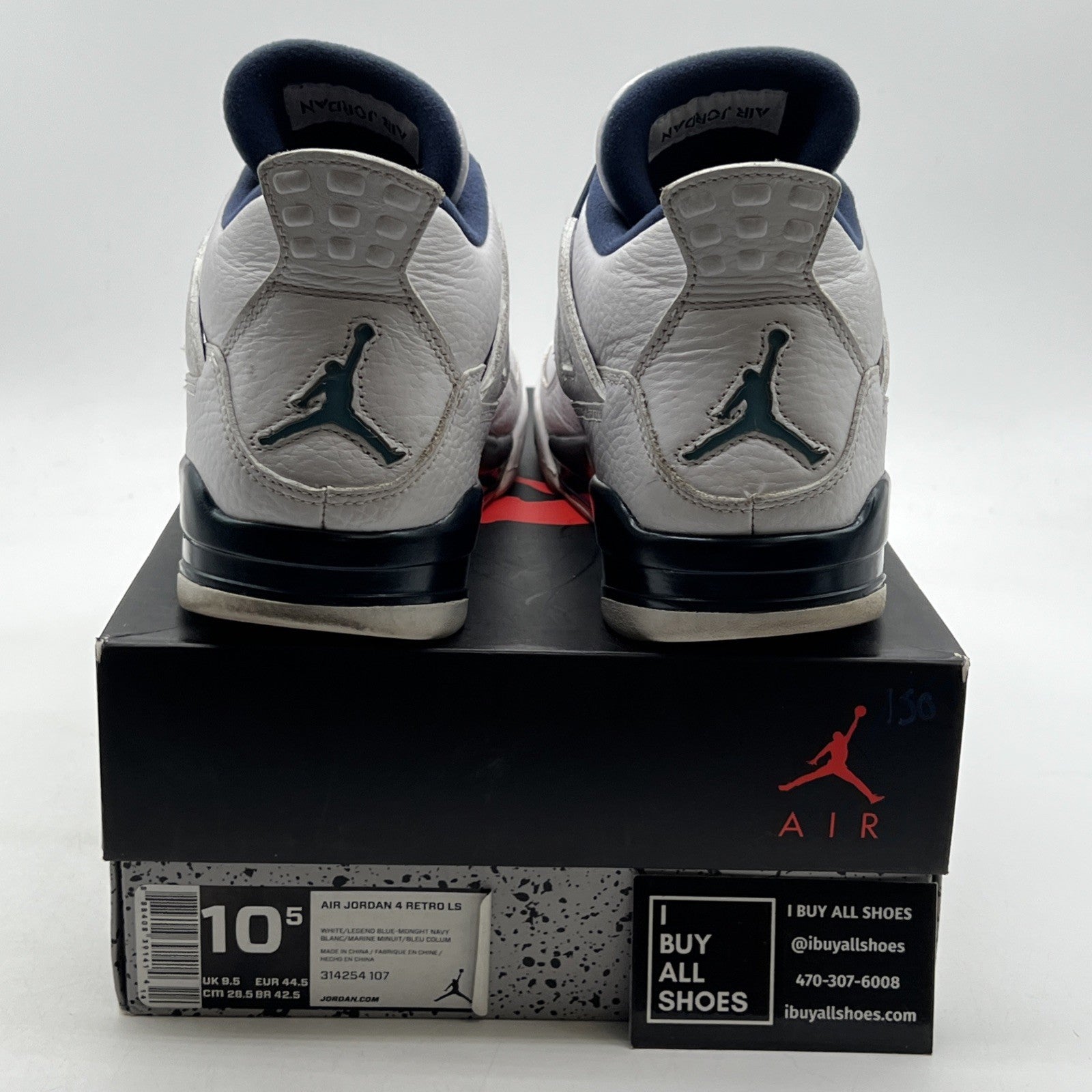Size 10.5 - Air Jordan 4 Retro LS Columbia (314254-107)