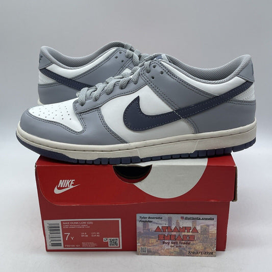 Size 7Y - Nike Dunk Low Platinum Tint Light Carbon Purple Grey (FB9109-101)