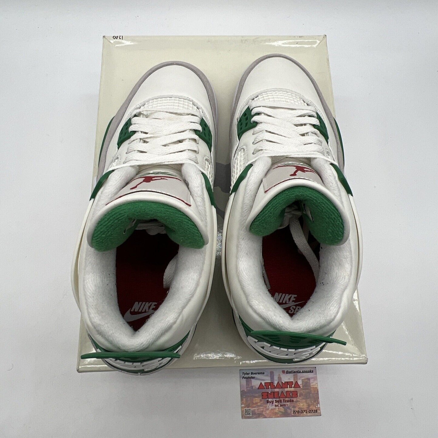 Size 9 - Jordan 4 Retro SP x Nike SB Mid Pine Green White Leather (DR5415-103)