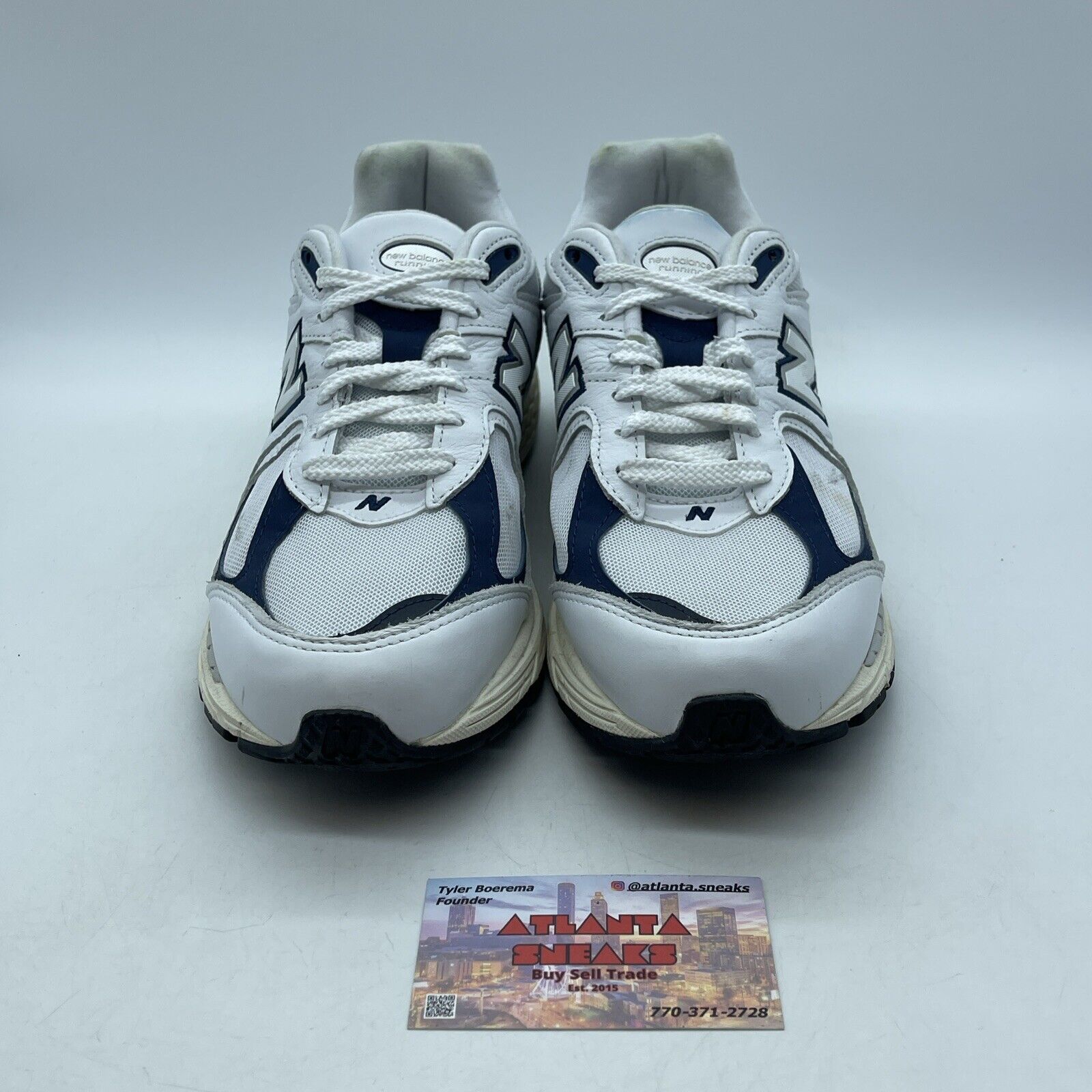 Size 9.5 - New Balance 2002R White Natural Indigo Suede Leather (M2002RHQ)