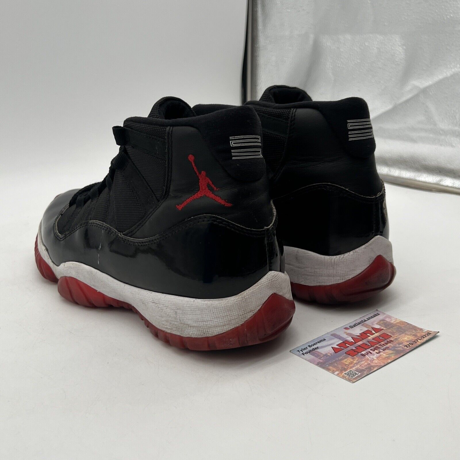 Size 9.5 - Jordan 11 Retro High Bred Black White Red Leather (378037-061)