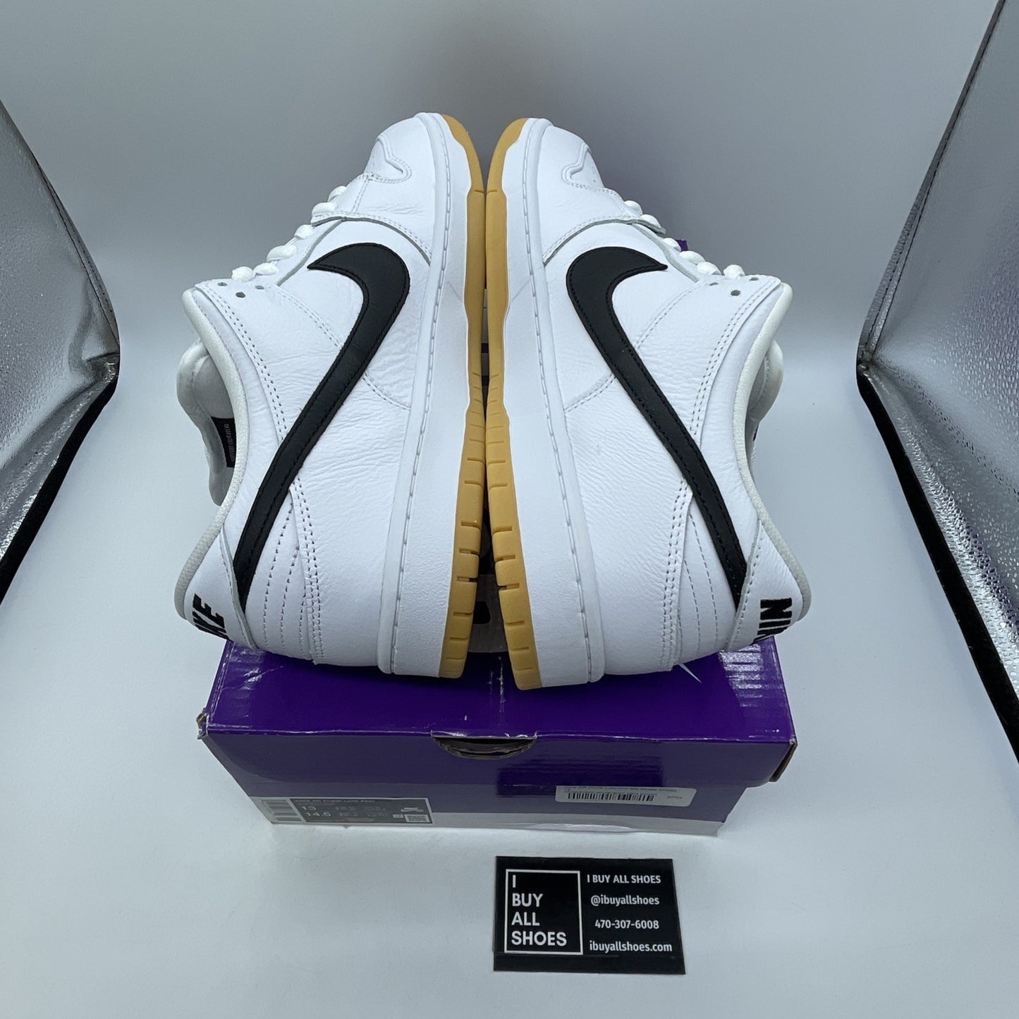 Size 13 - Nike SB Dunk Low White Gum Black Leather (CD2563-101)