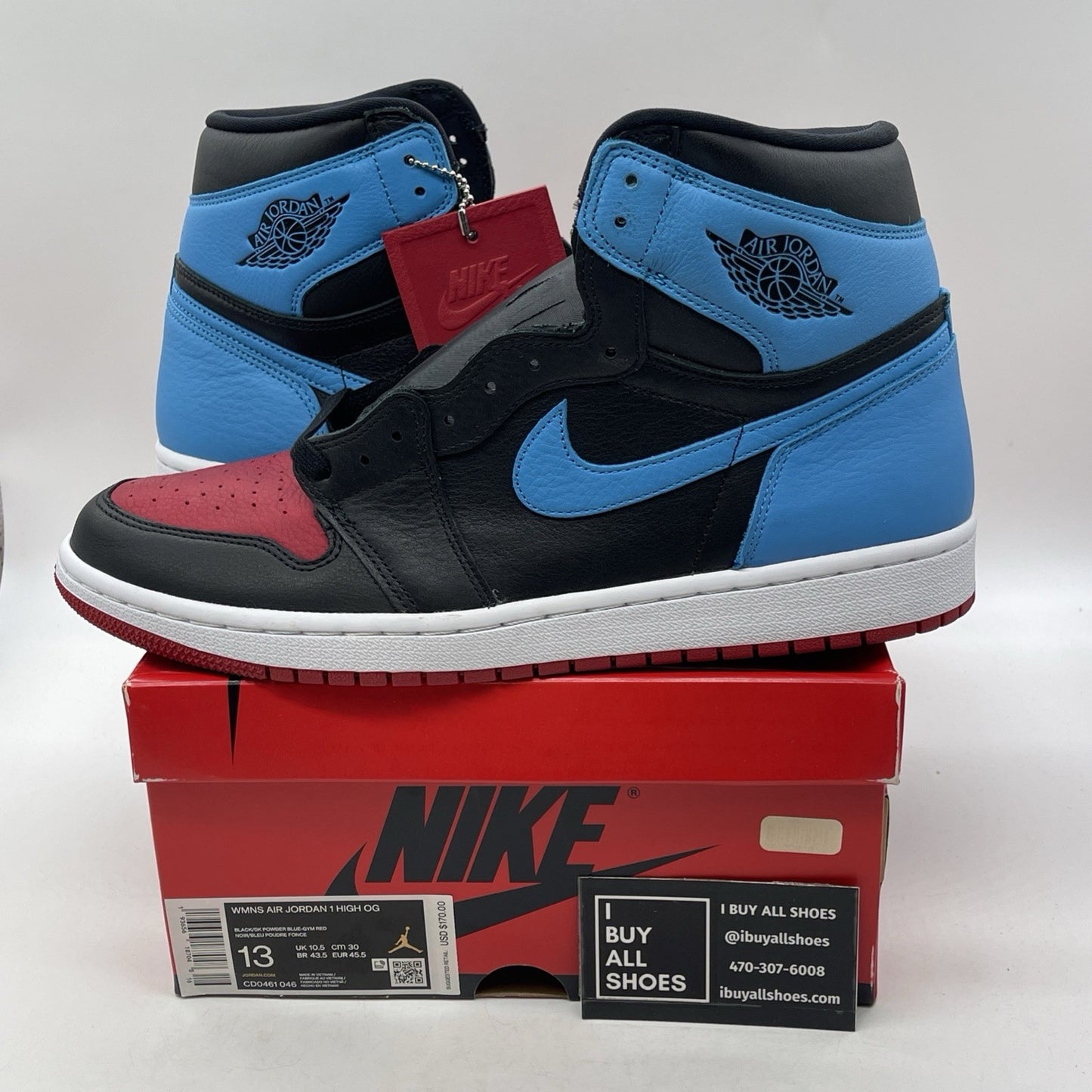Size 13 - Air Jordan 1 High OG UNC To Chicago 2020 Leather (CD0461-046)