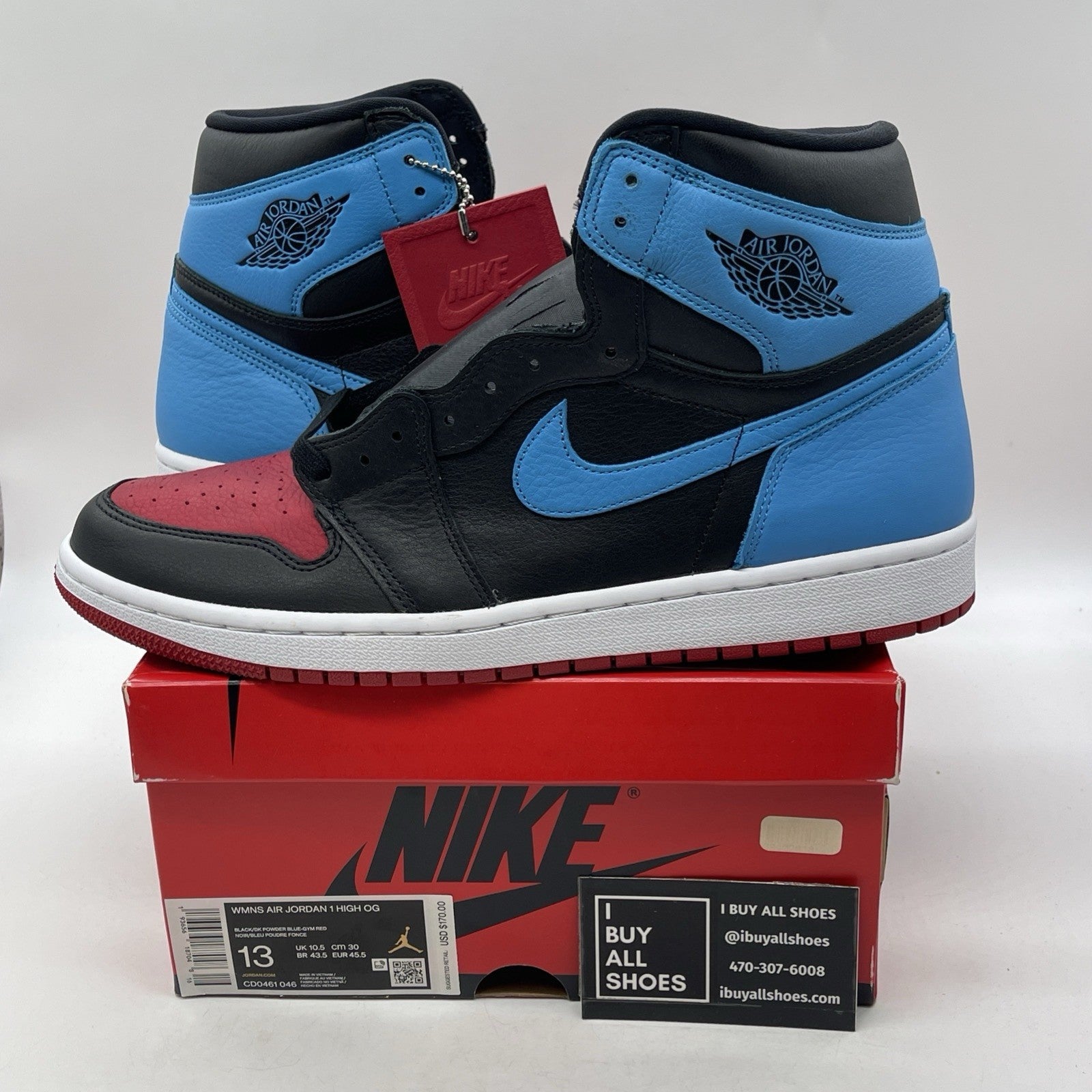 Size 13 - Air Jordan 1 High OG UNC To Chicago 2020 Leather (CD0461-046)