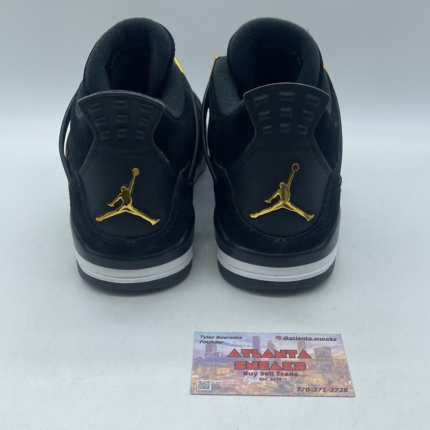 Size 10 - Jordan 4 Retro Royalty 2017 Gold White Black Suede (308497-032)