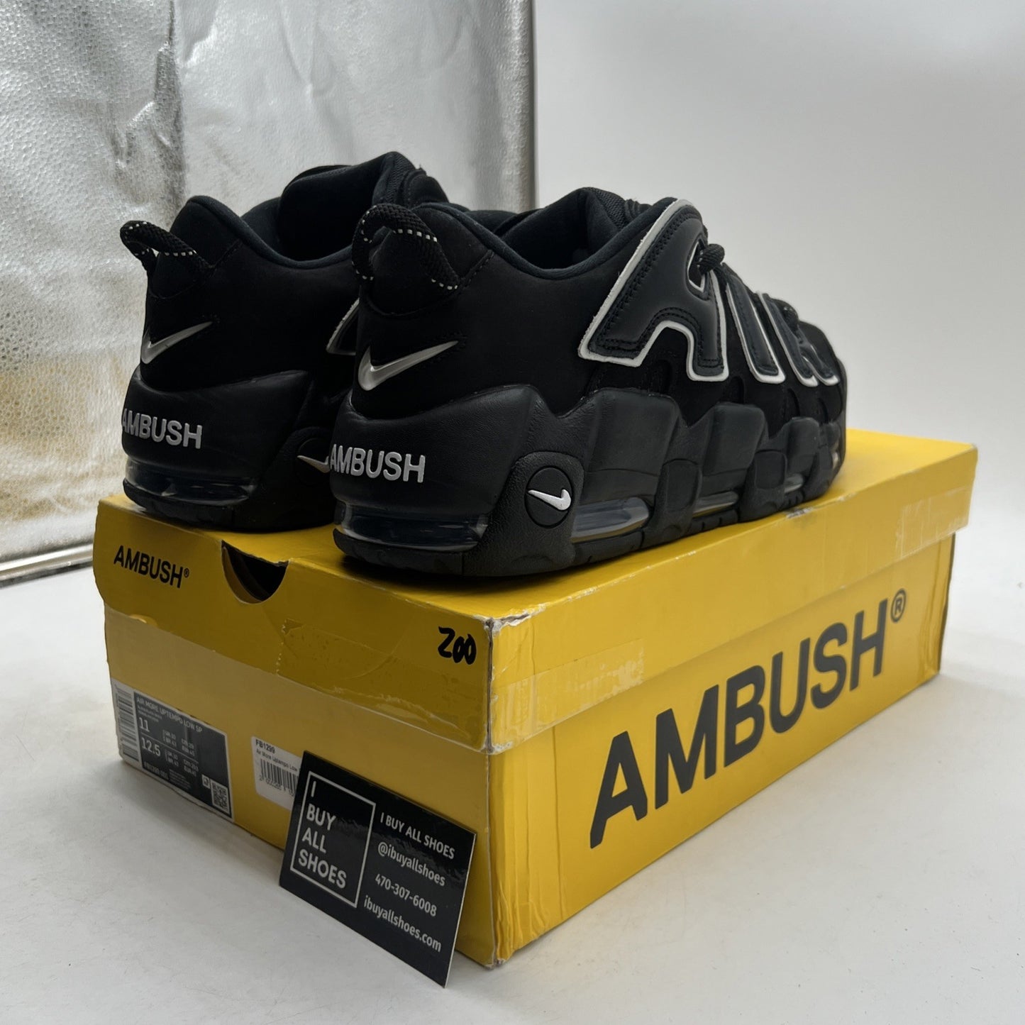 Size 11 - Nike AMBUSH x Air More Uptempo Low Black (FB1299-001)