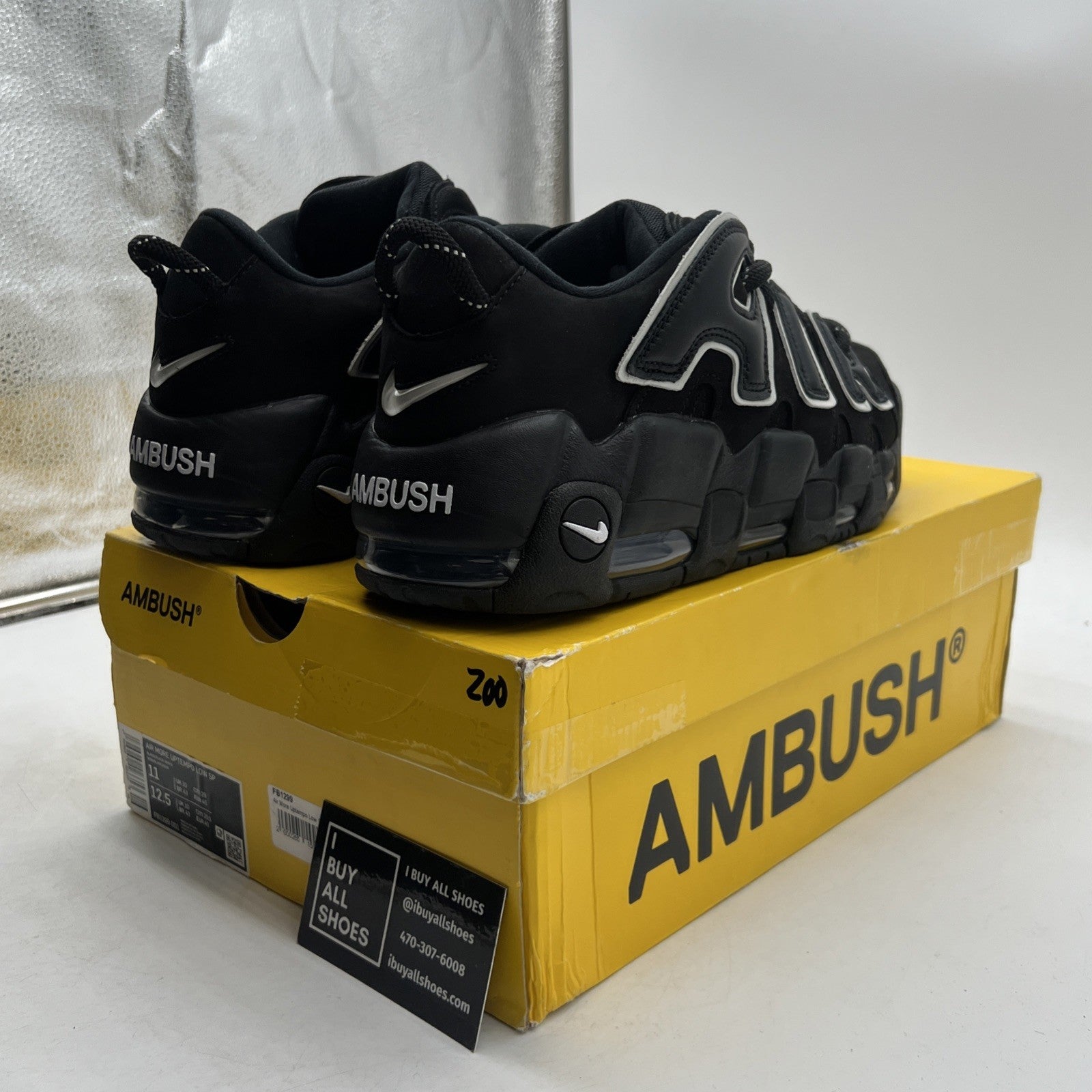 Size 11 - Nike AMBUSH x Air More Uptempo Low Black (FB1299-001)