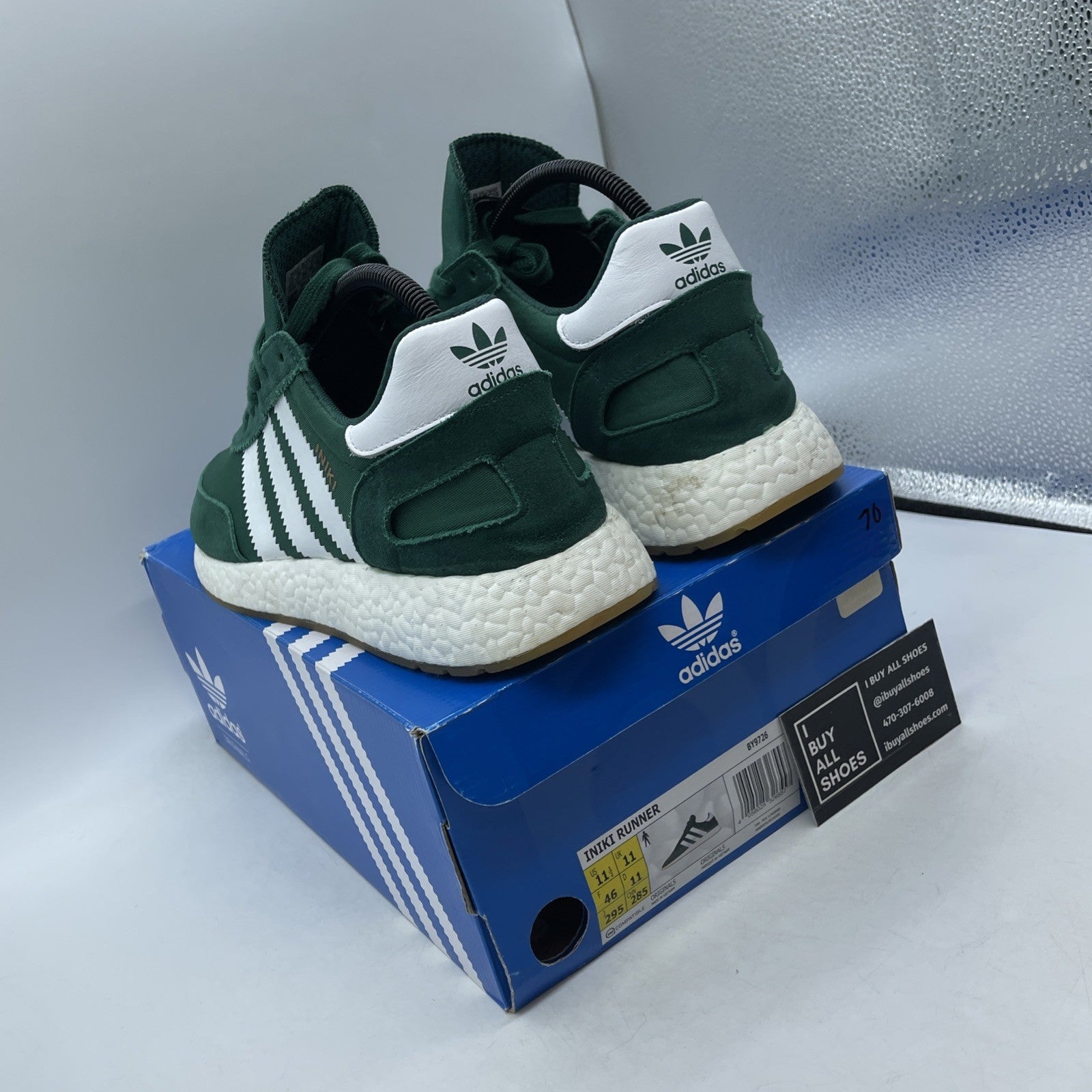 Size 11.5 - Adidas Iniki Runner Collegiate Green (BY9726)