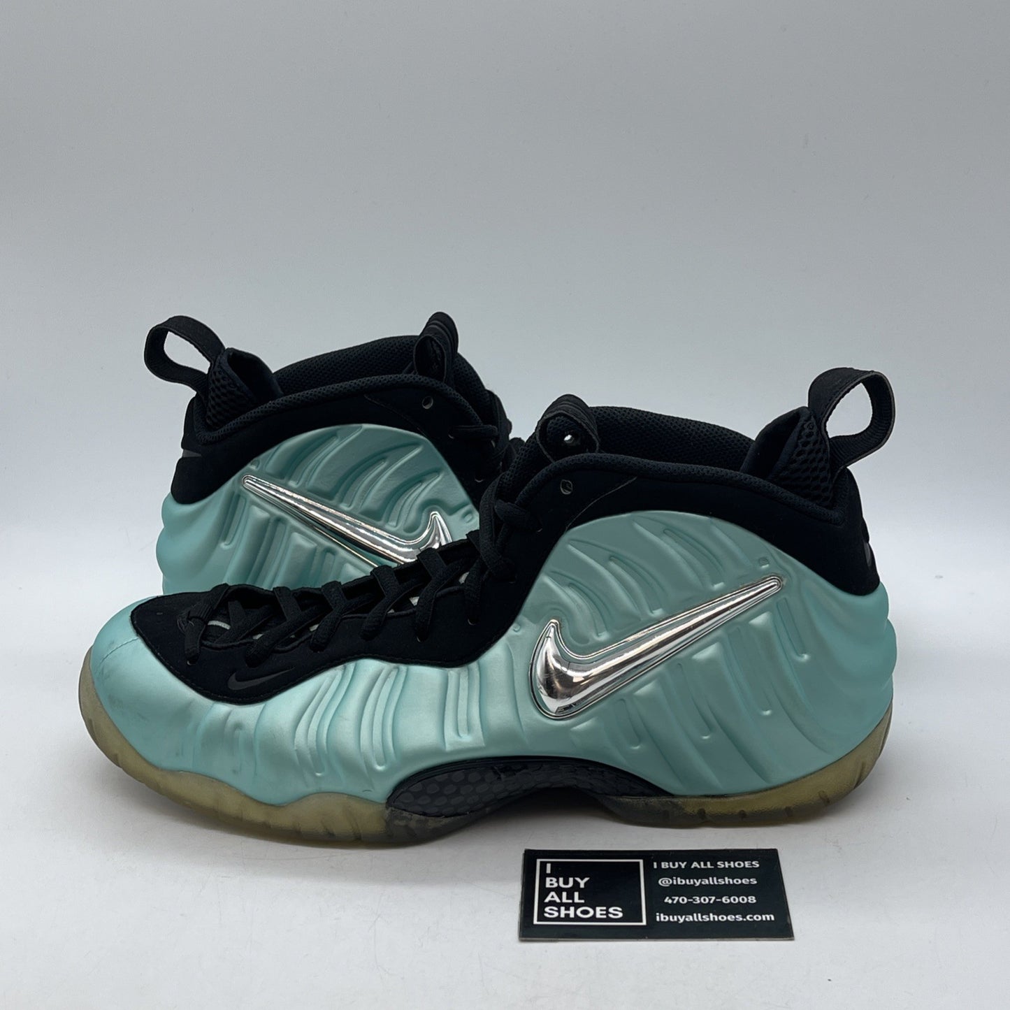 Size 10.5 - Nike Air Foamposite Pro Island Green Black Suede (624041-303)