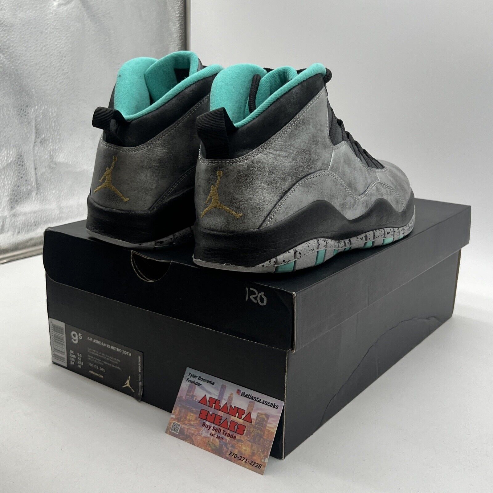 Size 9.5 - Air Jordan 10 Retro Lady Liberty Black Grey Leather (705178-045)