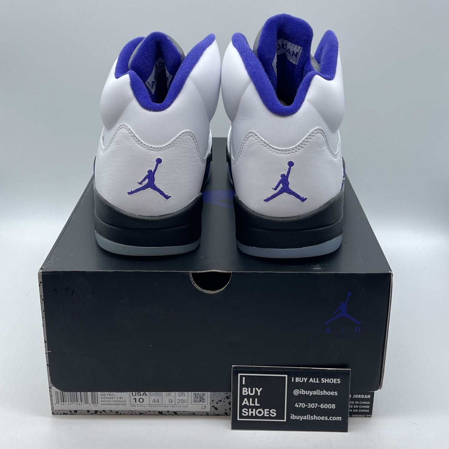 Size 10 - Jordan 5 Concord White Purple Black Leather (DD0587-141)
