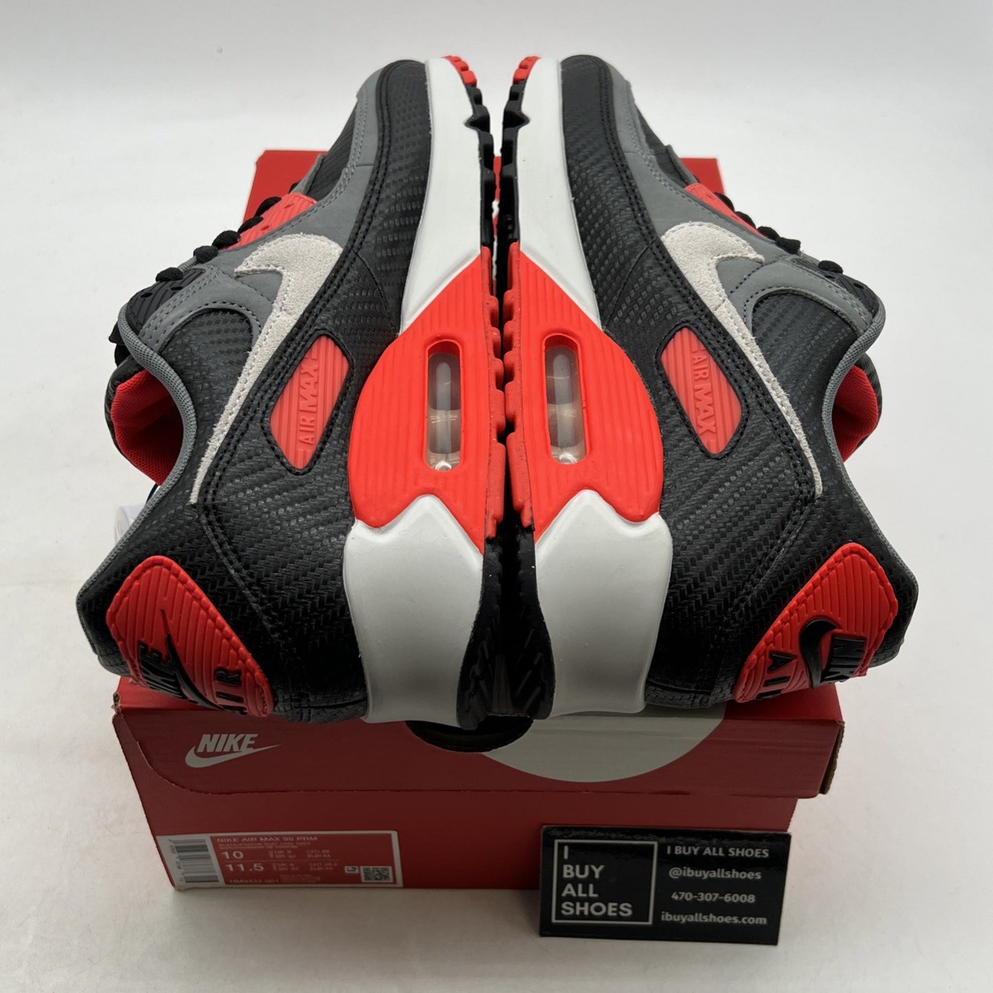 Size 10 - Nike Air Max 90 Premium Carbon Fiber Infrared (HM9432-001)