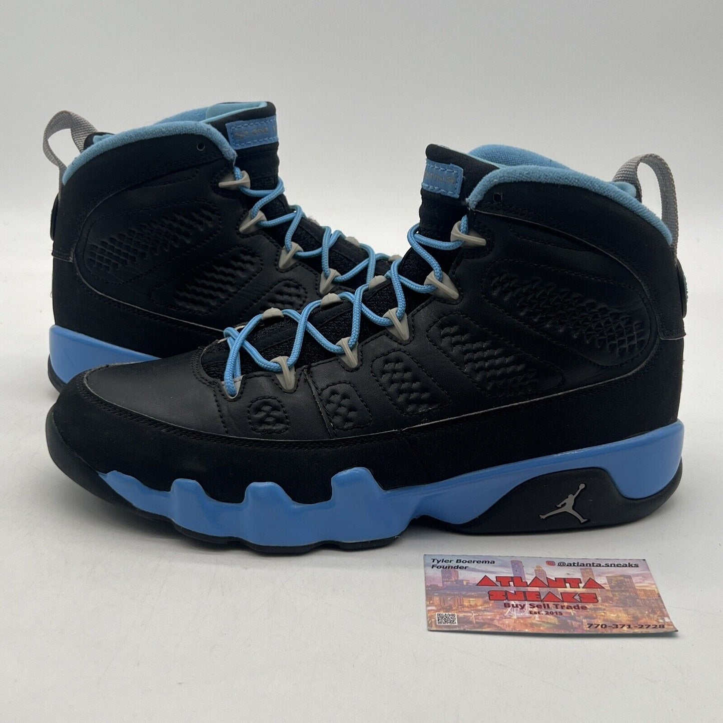 Size 8 - Air Jordan 9 Retro Slim Jenkins Black Blue Leather (302370-045)