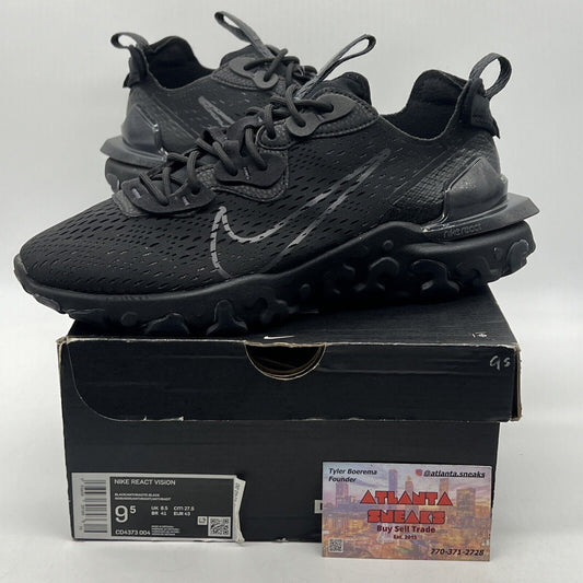 Size 9.5 - Nike React Vision Triple Black (CD4373-004)