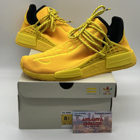 Size 8.5 - adidas Pharrell x NMD Human Race Yellow Brand New Og All Black DS