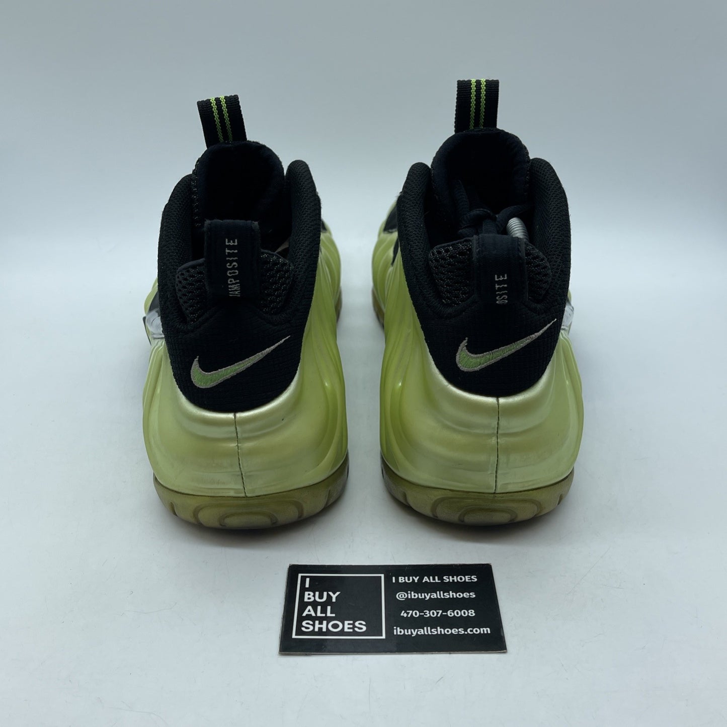 Size 11.5 - Nike Air Foamposite Pro Electric Green Black Suede (624041-300)