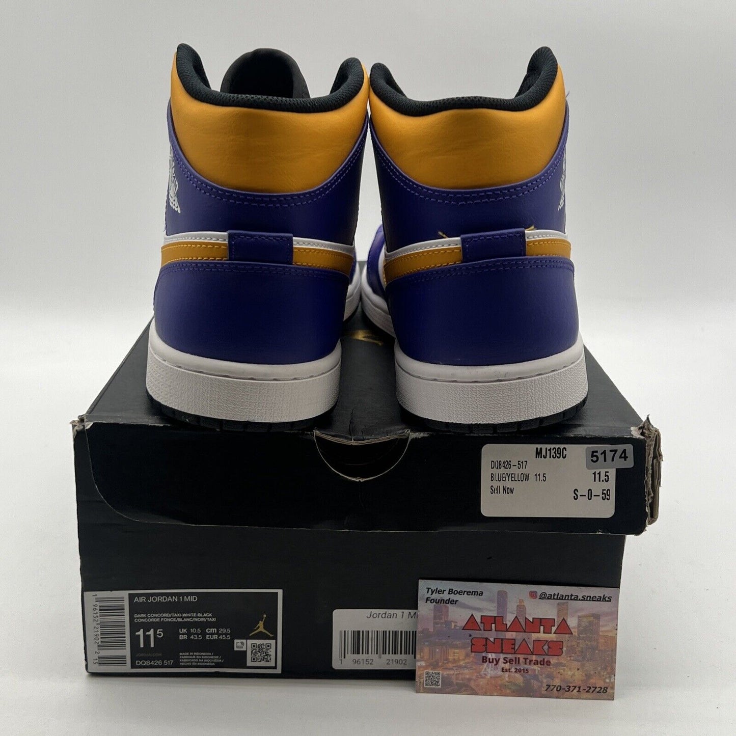 Size 11.5 - Air Jordan 1 Mid Lakers (DQ8426-517)