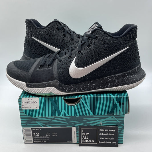 Size 12 - Nike Kyrie 3 Black Ice Grey Suede White Leather (852395-018)