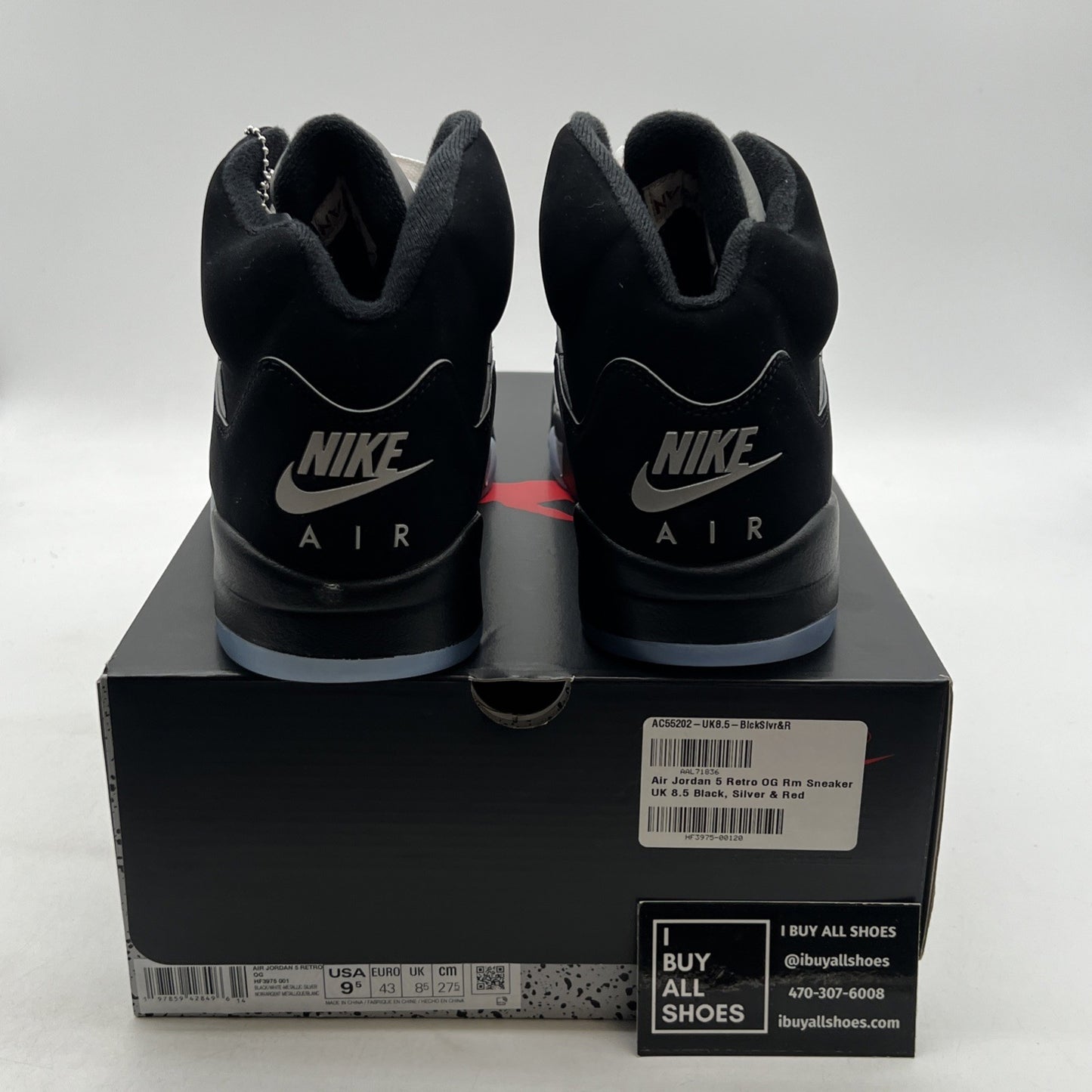 Size 9.5 - Air Jordan 5 Retro OG Black Metallic Reimagined (HF3975-001)