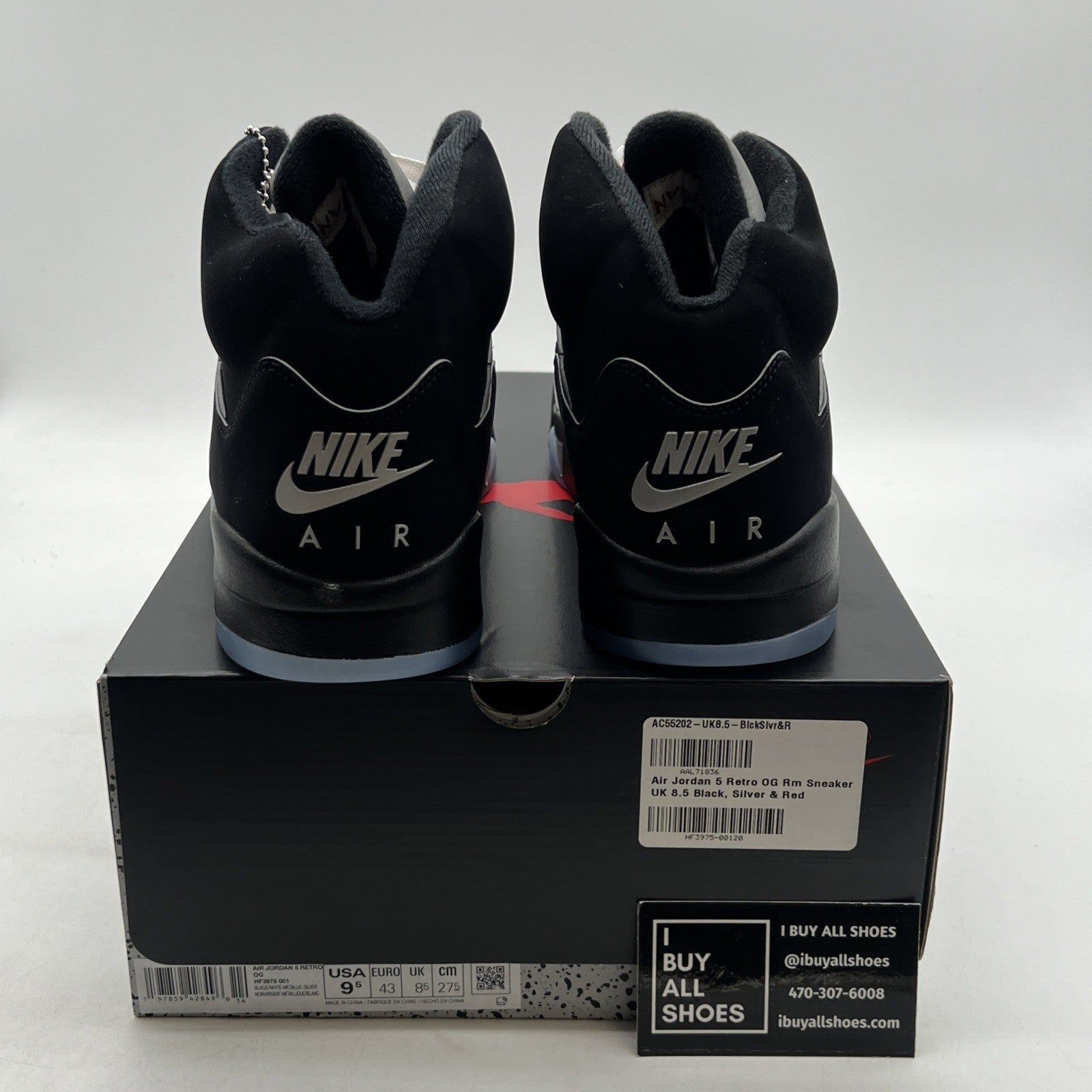 Size 9.5 - Air Jordan 5 Retro OG Black Metallic Reimagined (HF3975-001)