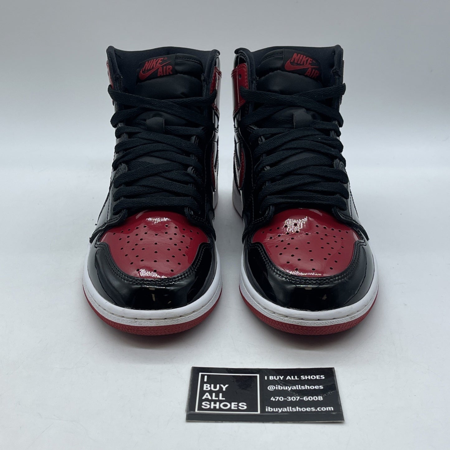Size 8.5 - Jordan 1 Retro OG High Patent Bred Red Black (555088-063)