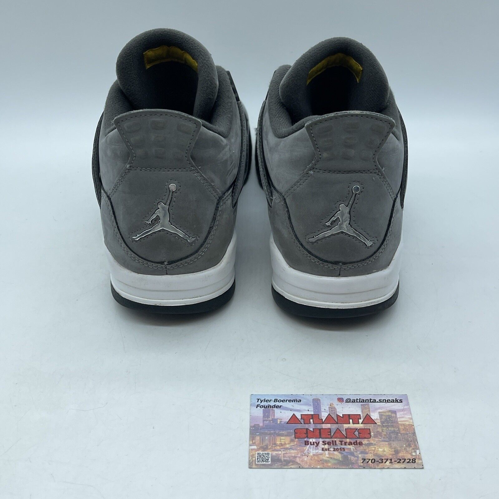 Size 10.5 - Jordan 4 Retro Low Cool Grey Suede Black White Leather (308497-007)