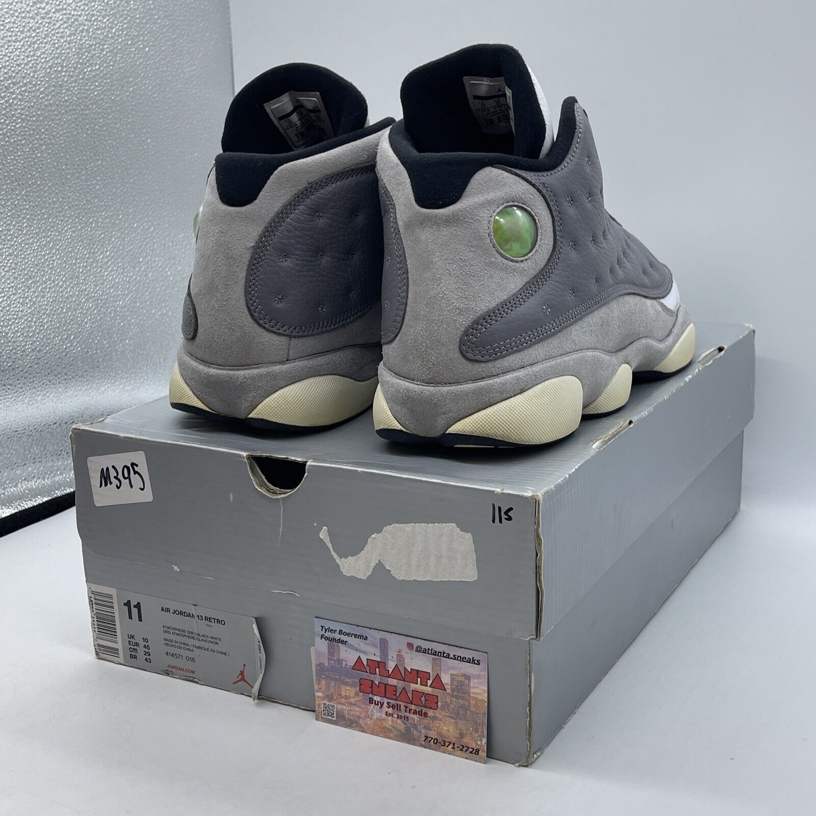 Size 11 - Air Jordan 13 Retro Atmosphere Grey White Suede Leather (414571-016)