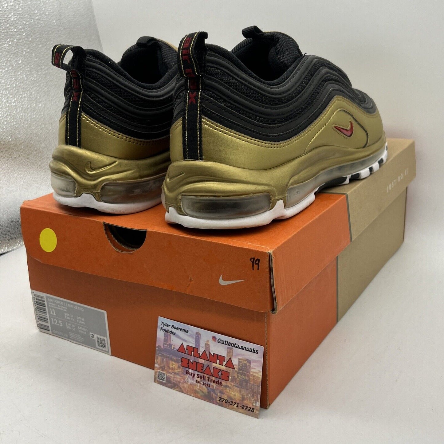 Size 12 - Nike Air Max 97 QS B-Sides Metallic Gold Black (AT5458-002)