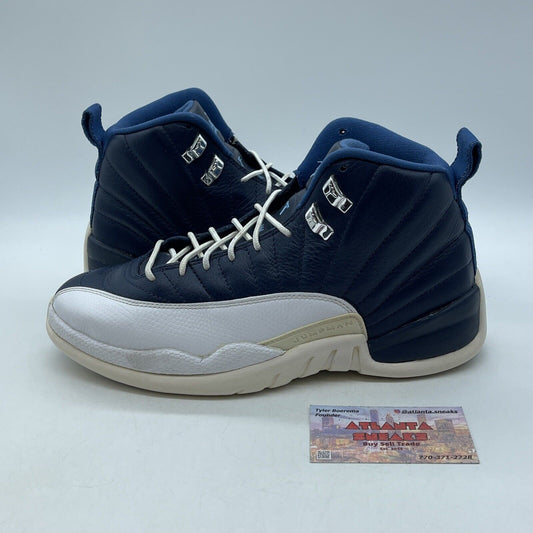 Size 8 - Air Jordan 12 Retro 2012 Obsidian Blue White Leather (130690-410)