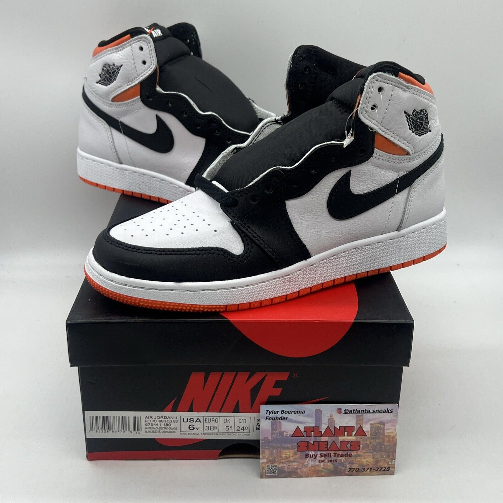 Size 6Y - Jordan 1 Retro High Electro Orange Black White Brand New Og All DS