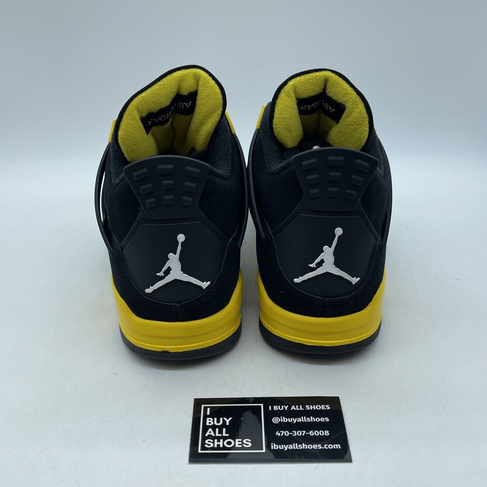 Size 10.5 - Jordan 4 Retro Mid Thunder Black Yellow White Suede (DH6927-017)