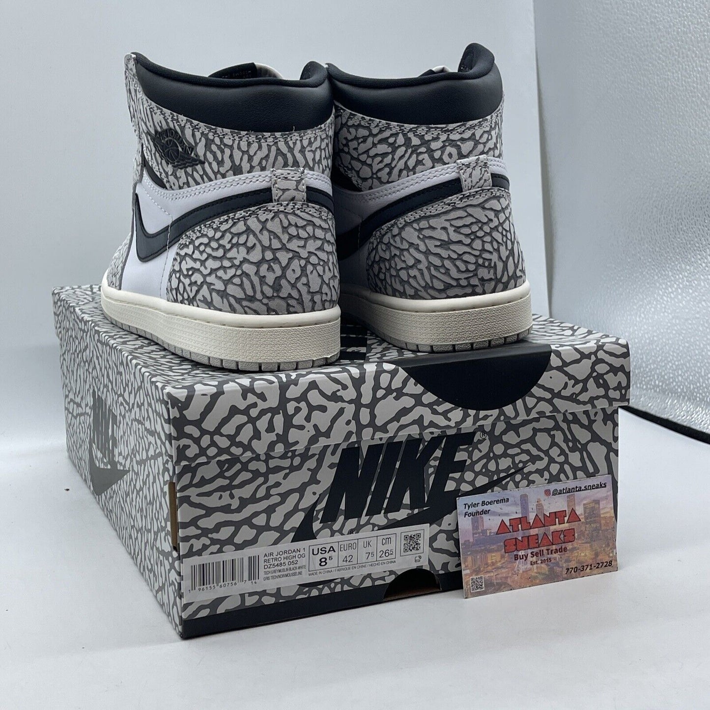 Size 8.5 - Air Jordan 1 Retro OG High White Cement Grey Suede (DZ5485-052)