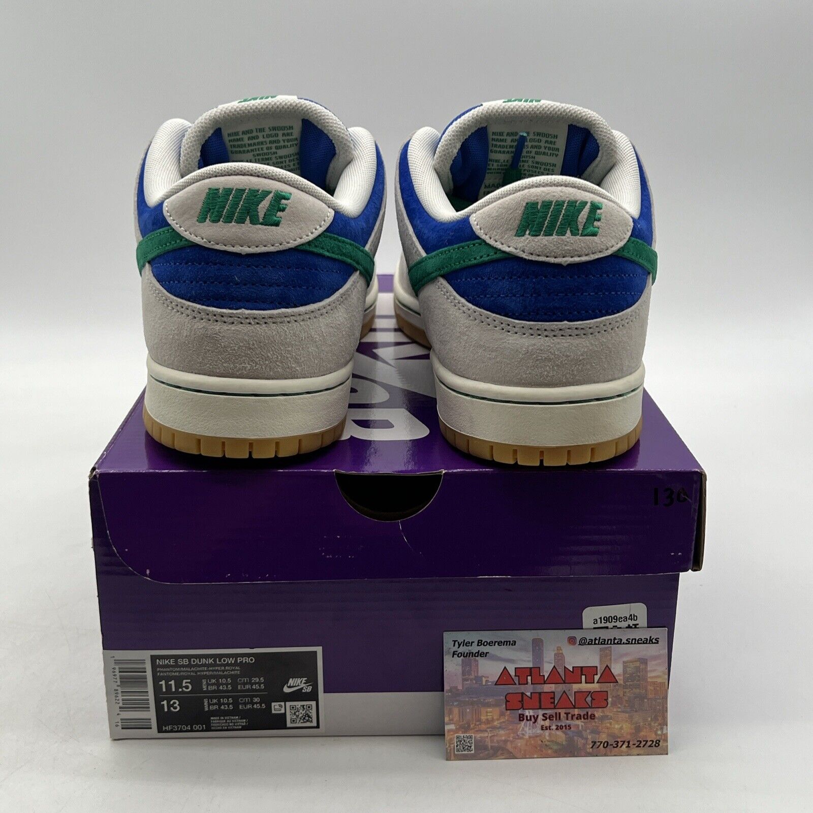 Size 11.5 - Nike Dunk SB Low Hyper Royal Malachite (HF3704-001)