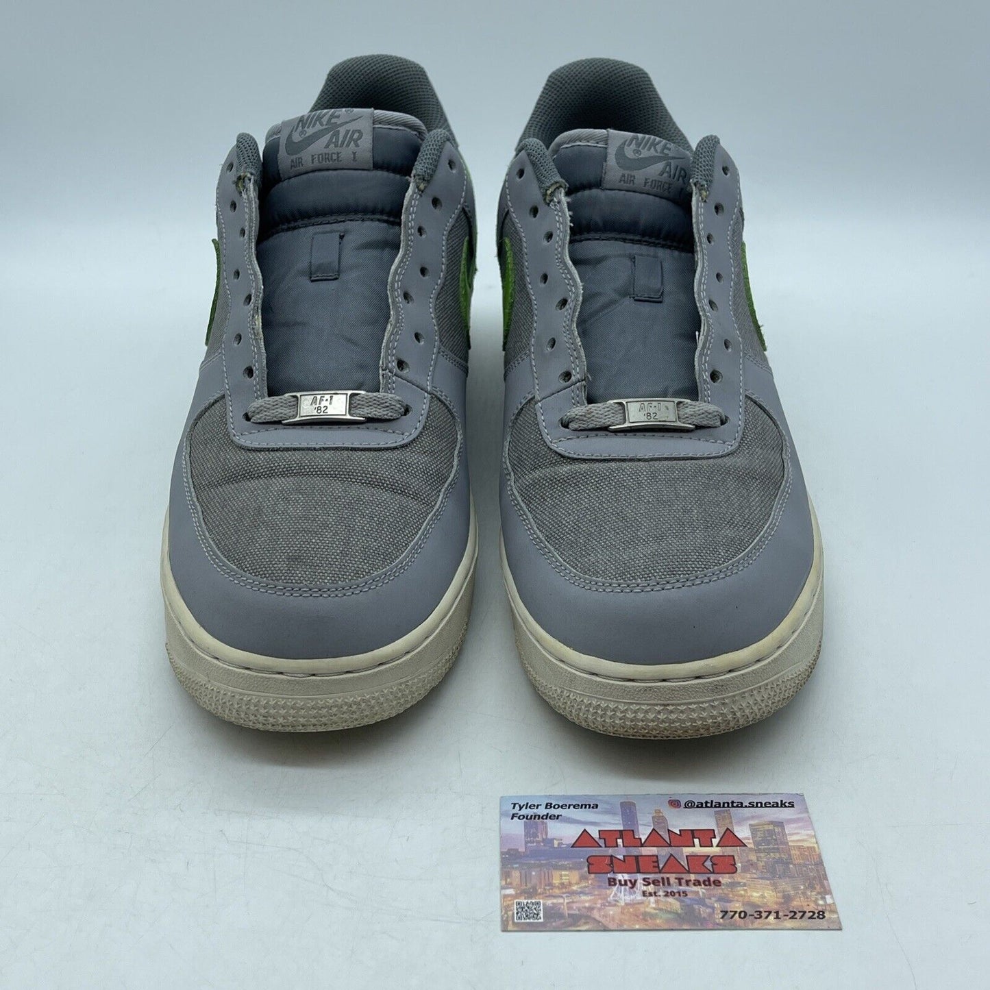 Size 11.5 - Nike Air Force 1 Low Wolf Grey Green (488298-009)