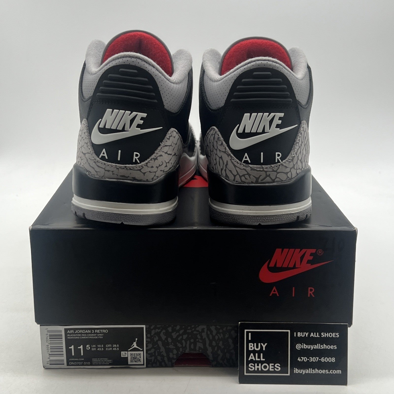 Size 11.5 - Air Jordan 3 Retro OG 2024 Black Cement (DN3707-010)