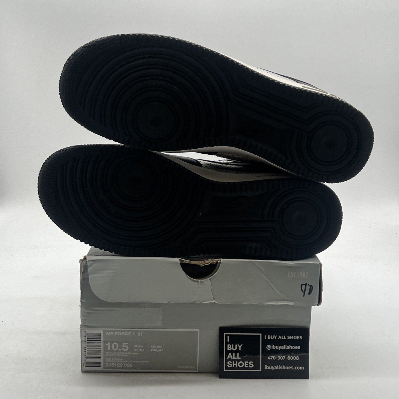 Size 10.5 - Nike Air Force 1 '07 Metallic Silver (315122-008)