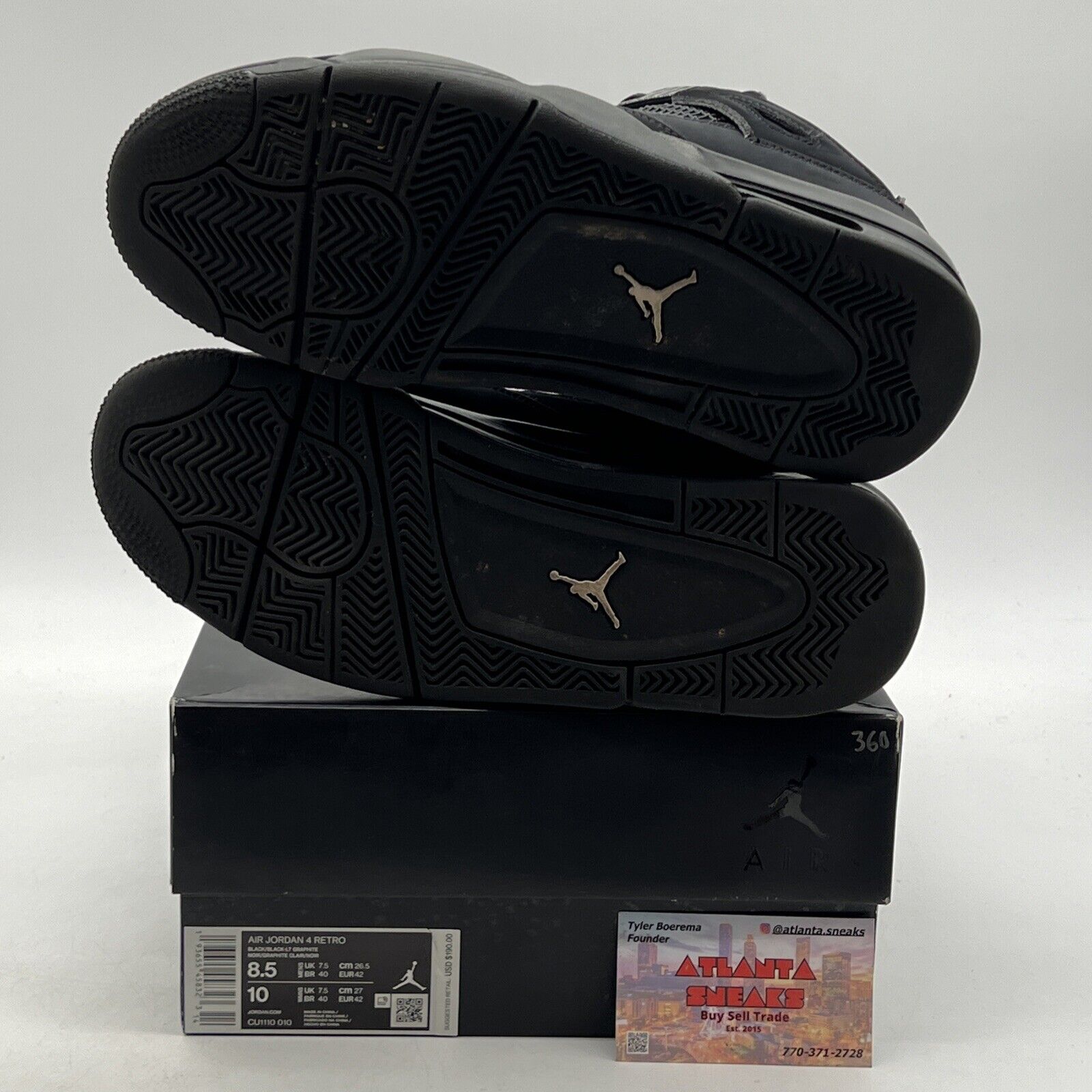 Size 8.5 - Jordan 4 Retro Mid Black Cat (CU1110-010)