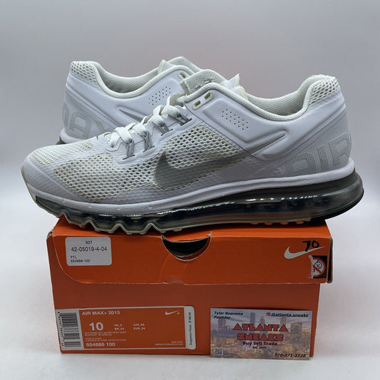 Size 10 - Nike Air Max+ 2013 White Suede Leather Black Grey (554886-100)