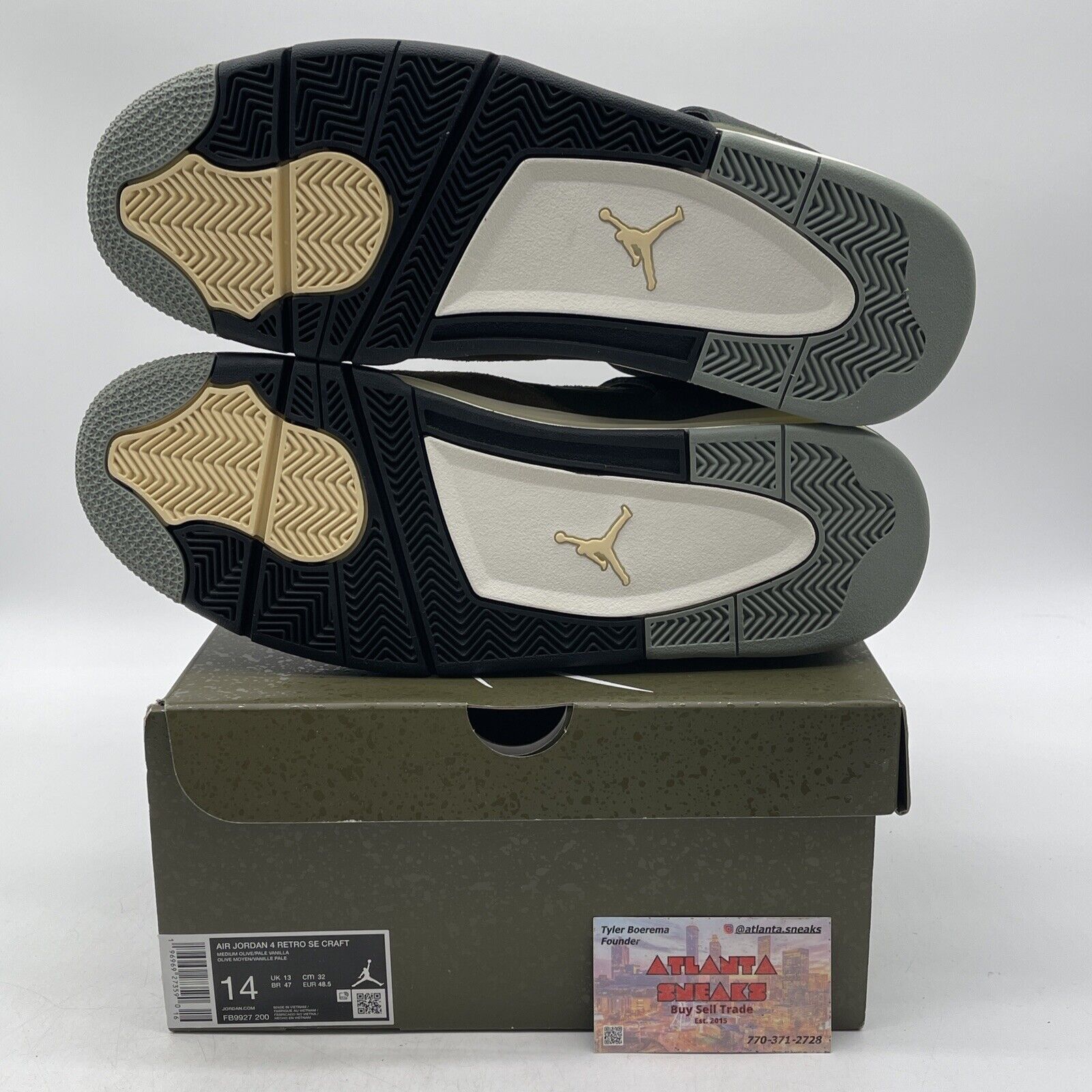 Size 14 - Jordan 4 SE Retro Low Craft - Olive Black Black Suede (FB9927-200)