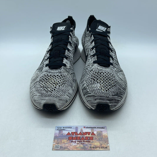 Size 11 - Nike Flyknit Racer Oreo 1.0 Black White Suede (526628-101)