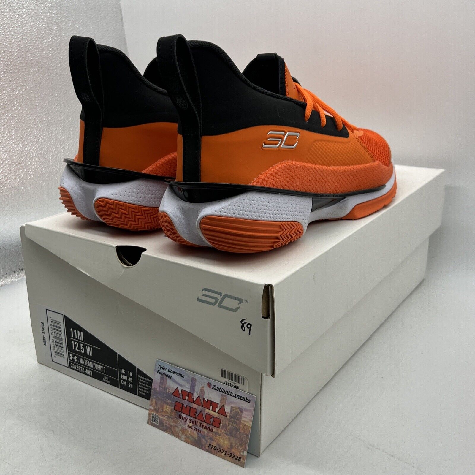 Size 11 - Under Armour Curry 7 Team Team Orange Black White (3023838-803)