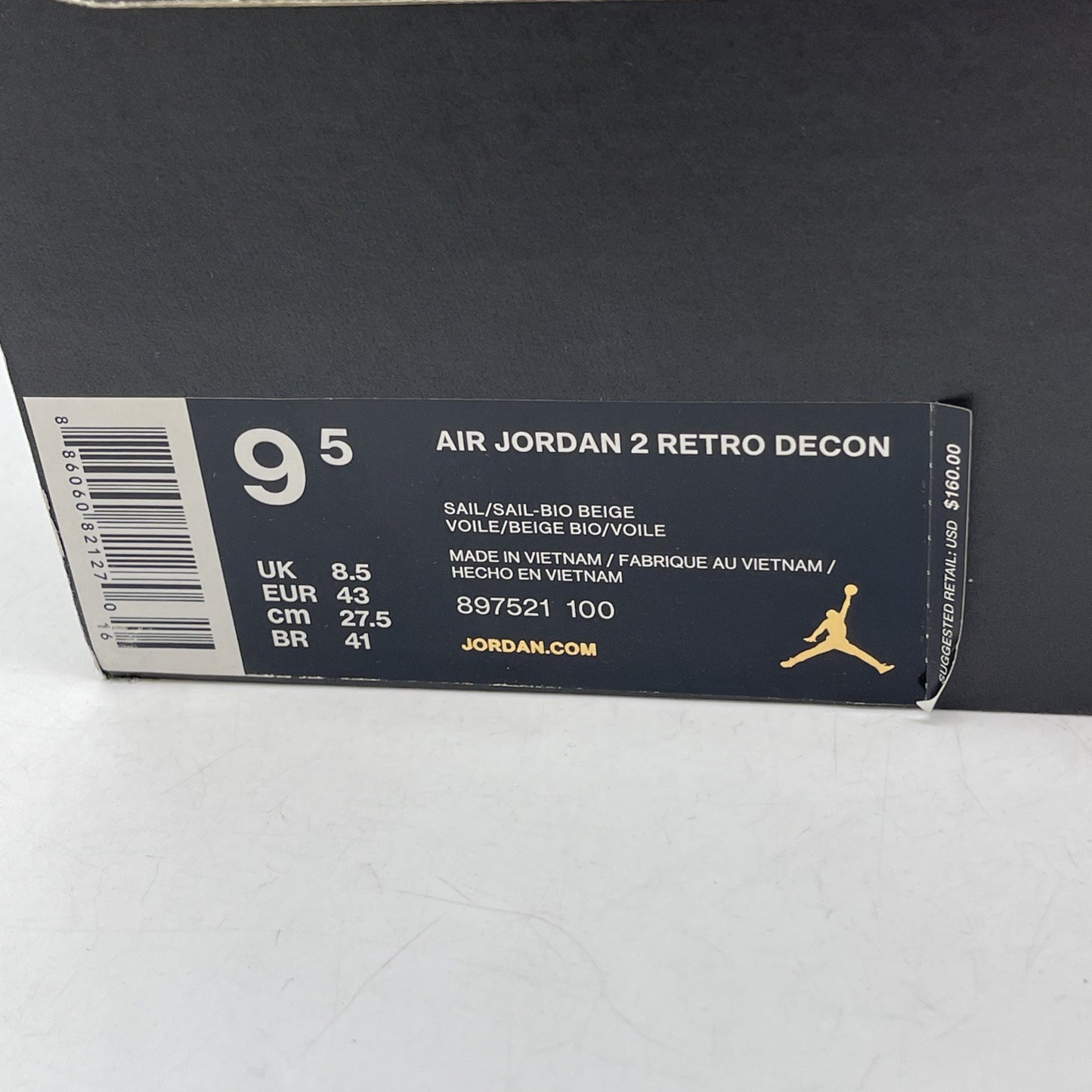 Size 9.5 - Air Jordan 2 Retro Deconstructed Sail Tan Suede Leather (897521-100)