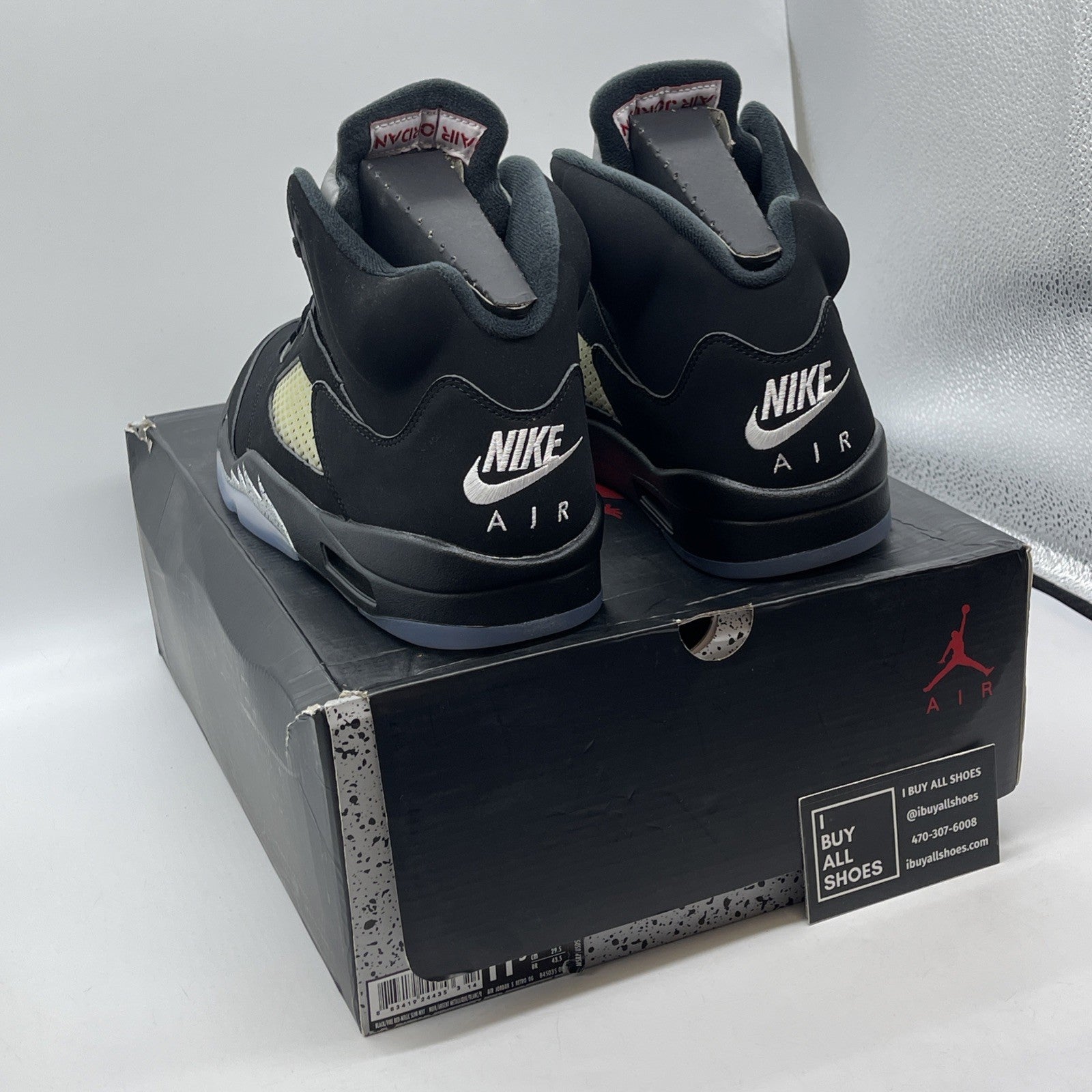 Size 11.5 - Jordan 5 OG Mid Metallic Silver Black Suede (845035-003)
