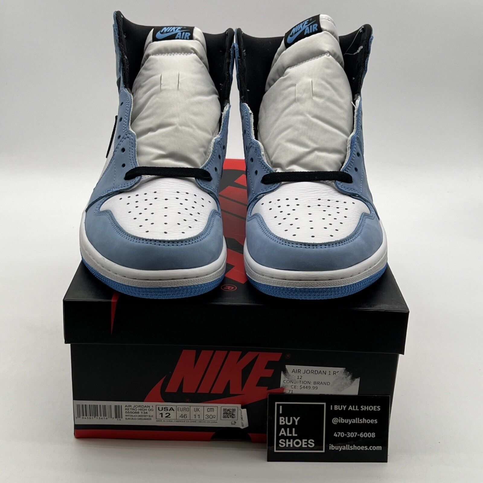 Size 12 - Air Jordan 1 Retro OG High University Blue (555088-134)