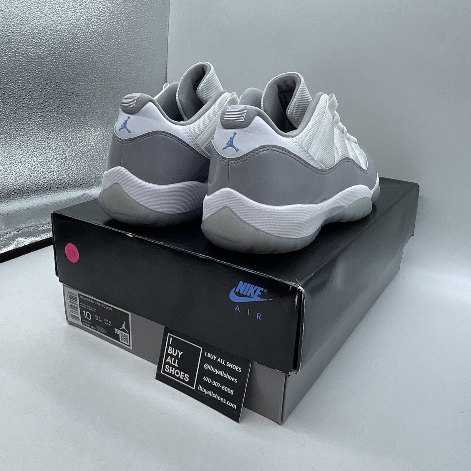 Size 10 - Air Jordan 11 Retro Low Cement Grey White Leather (AV2187-140)