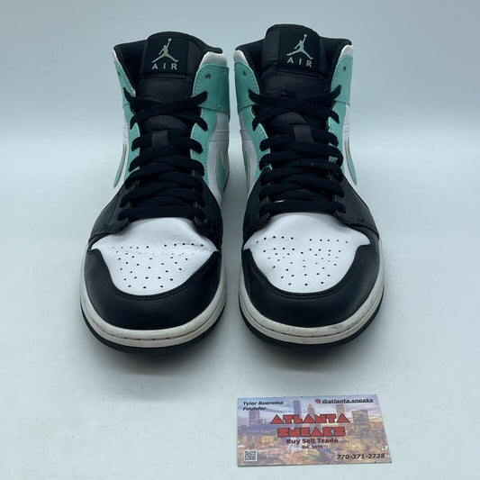 Size 11 - Air Jordan 1 Mid Tropical Twist Blue Hire Black Leather (554724-132)