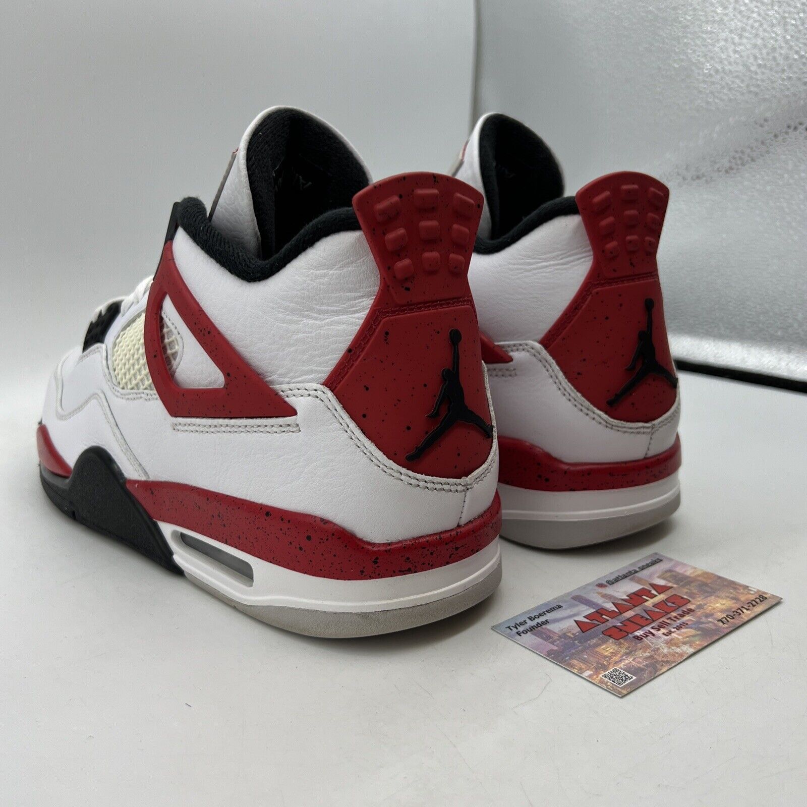 Size 10 - Jordan 4 Retro Mid Red Cement White Red Black Leather (DH6927-161)