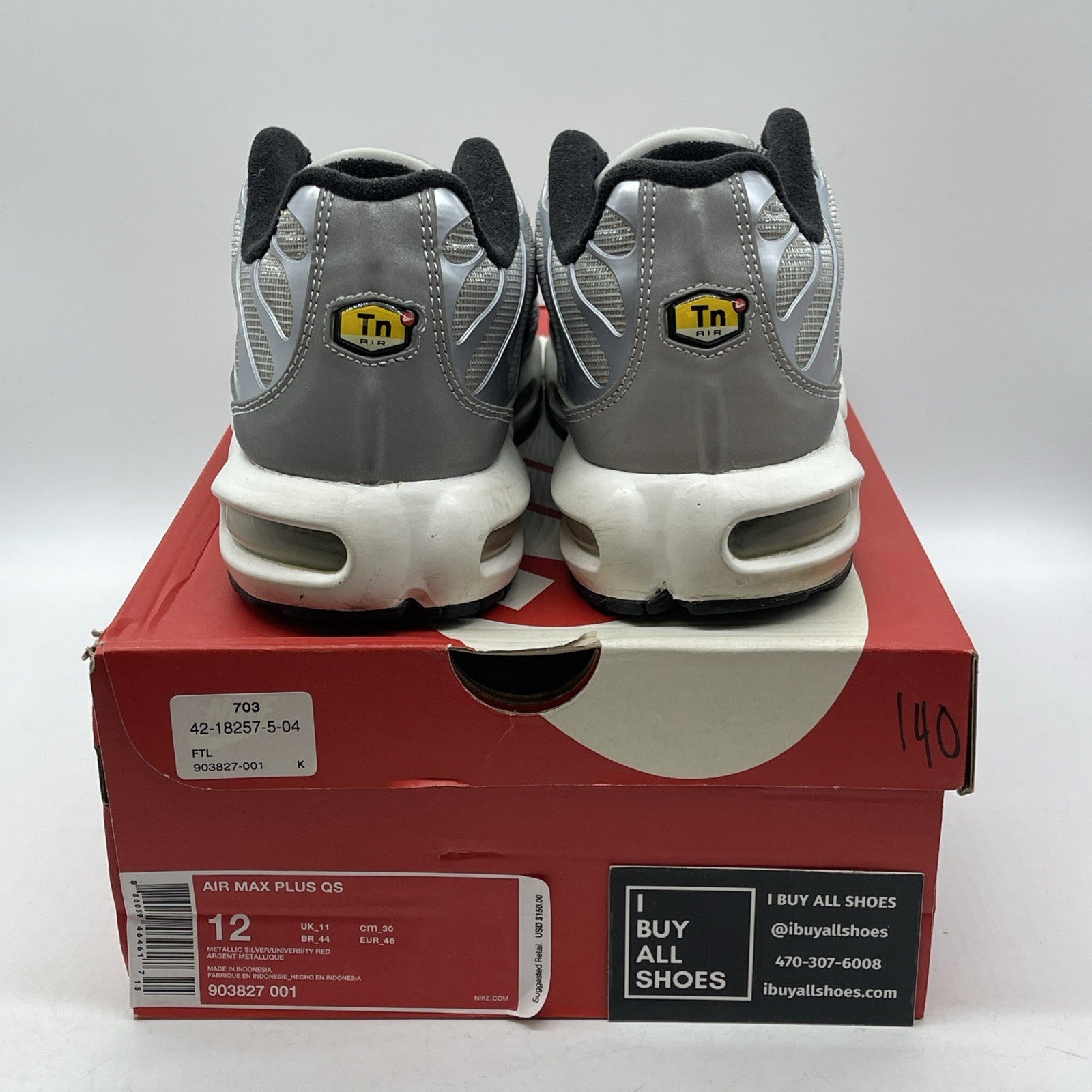 Size 12 - Nike Air Max Plus QS Silver Bullet Suede Leather (903827-001)