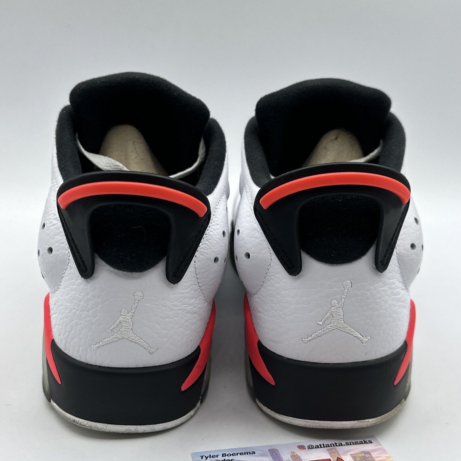 Size 9.5 - Jordan 6 Low Infrared 2015 White Black Red Leather Tumbled MJ